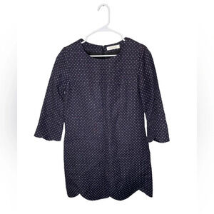 Chloe Navy Blue Polka Dot Scalloped Dress Size EU 38/ US Size 6 With Pockets